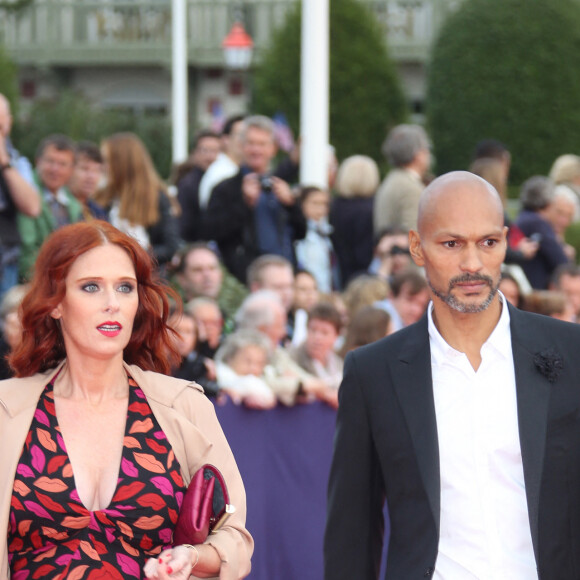 Audrey Fleurot enceinte et son compagnon Djibril Glissant - Avant-première du film "Everest" et soirée d'ouverture lors du 41ème Festival du film américain de Deauville, le 4 septembre 2015. 