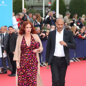 Audrey Fleurot enceinte et son compagnon Djibril Glissant - Avant-première du film "Everest" et soirée d'ouverture lors du 41ème Festival du film américain de Deauville, le 4 septembre 2015. 