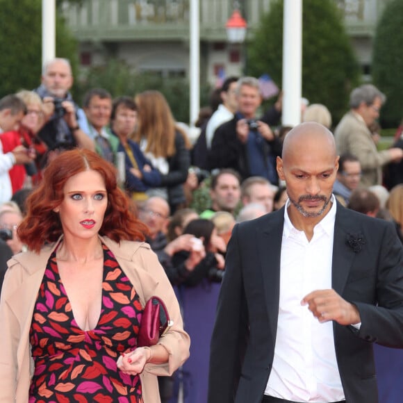 Audrey Fleurot enceinte et son compagnon Djibril Glissant - Avant-première du film "Everest" et soirée d'ouverture lors du 41ème Festival du film américain de Deauville, le 4 septembre 2015. 