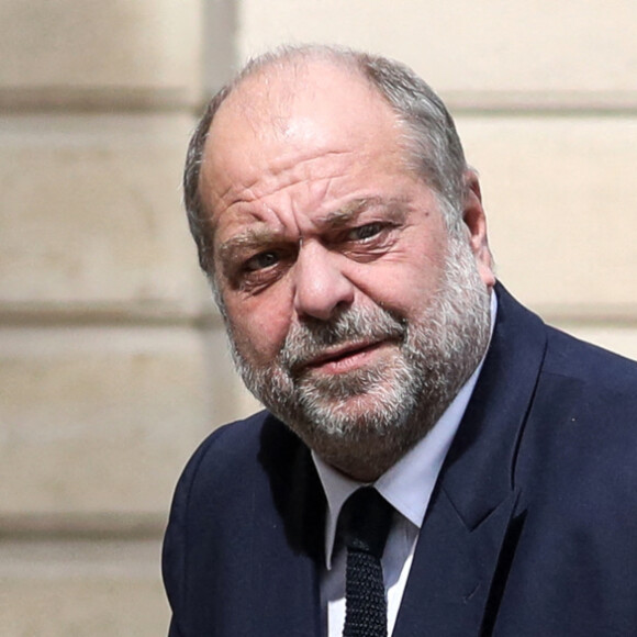 Eric Dupond-Moretti, ministre de la Justice, garde des Sceaux à la sortie du conseil des ministres, au palais de l'Elysée, à Paris, France, le 28 avril 2022