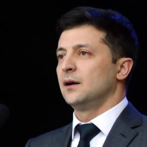 Volodymyr Zelensky - Débat entre les deux candidats à l'élection présidentielle en Ukraine, P. Porochenko et V. Zelensky au stade Olympiyskiy National Sports Complex à Kiev le 19 Avril 2019.