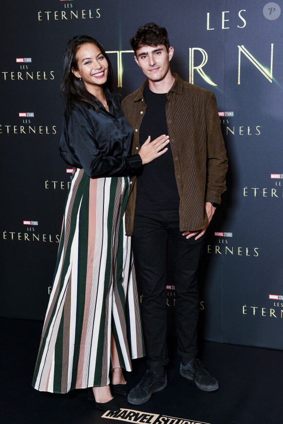 Vaimalama Chaves (Miss France 2019) et Nicolas Fleury - Avant première du film Marvel "Les Eternels" au Grand Rex à Paris le 2 novembre 2021. © Pierre Perusseau/Bestimage