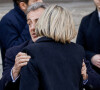 Nicolas Sarkozy, Valérie Pécresse - Sorties des obsèques de Jean-Pierre Pernaut en la Basilique Sainte-Clotilde à Paris le 9 mars 2022.