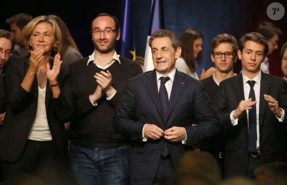 Valérie Pecresse, Nicolas Sarkozy - Nicolas Sarkozy, en meeting à Velizy-Villacoublay dans les Yvelines le 6 octobre 2014