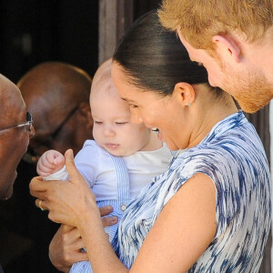 Le prince Harry, duc de Sussex, et Meghan Markle, duchesse de Sussex, avec leur fils Archie ont rencontré l'archevêque Desmond Tutu et sa femme à Cape Town, Afrique du Sud. Le 25 septembre 2019