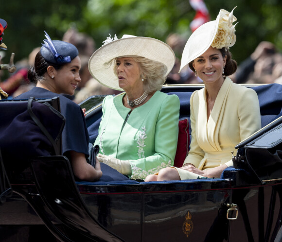 Catherine (Kate) Middleton, duchesse de Cambridge, Camilla Parker Bowles, duchesse de Cornouailles - La parade Trooping the Colour 2019, célébrant le 93ème anniversaire de la reine Elisabeth II, au palais de Buckingham, Londres, le 8 juin 2019. 