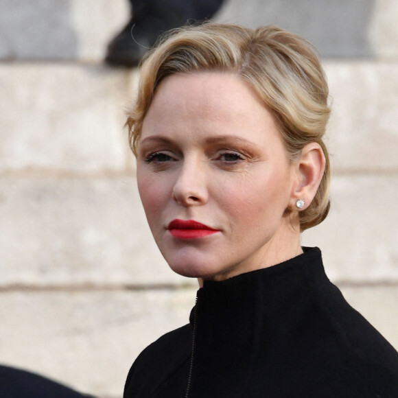 La princesse Charlene de Monaco lors de la messe - Célébration de la Sainte Dévote, Sainte patronne de Monaco, à Monaco le 26 janvier 2019.© Bruno Bebert/Bestimage