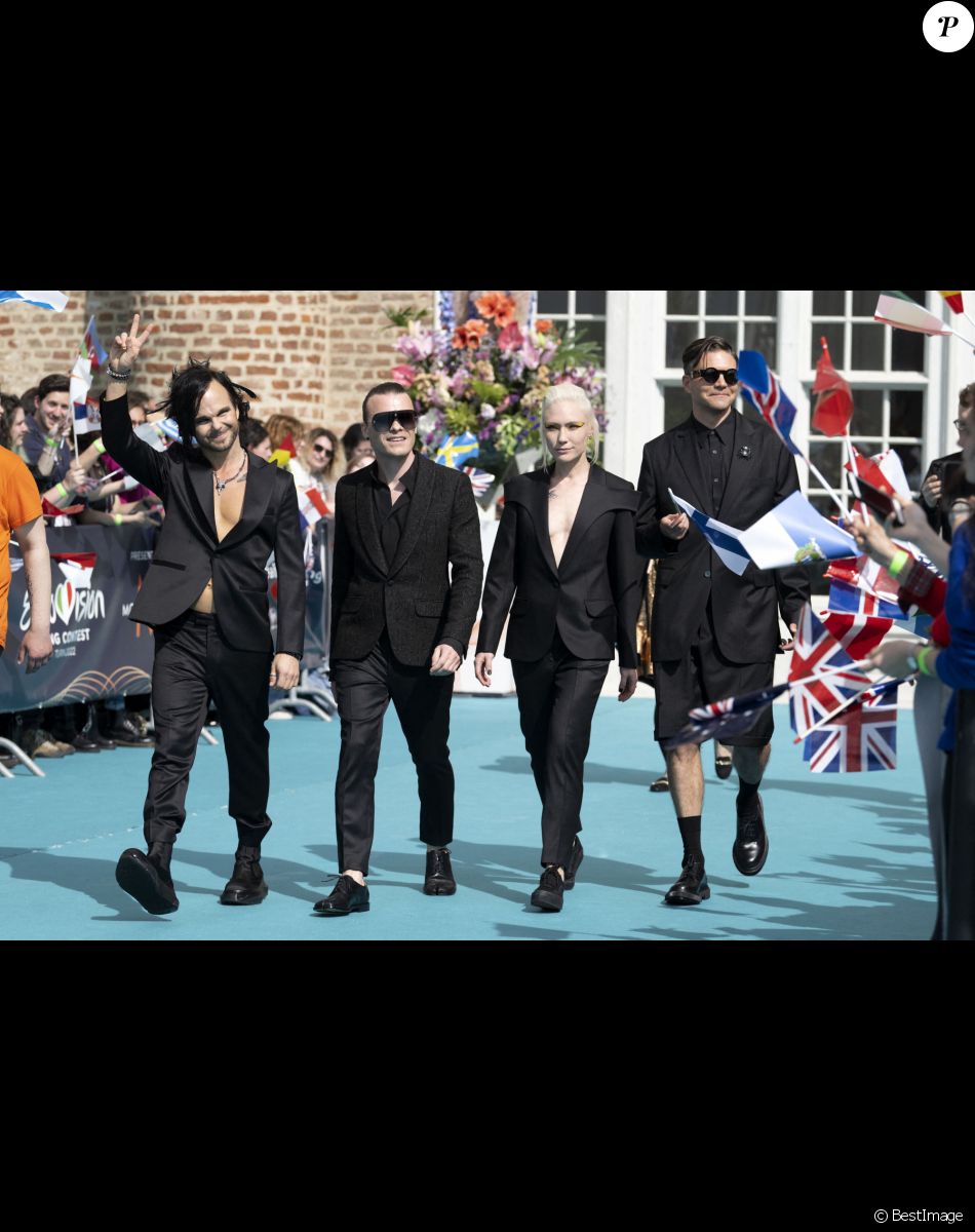 The Rasmus, Finland, au photocall de "l'Eurovision 2022" à Turin, le 8 mai 2022.