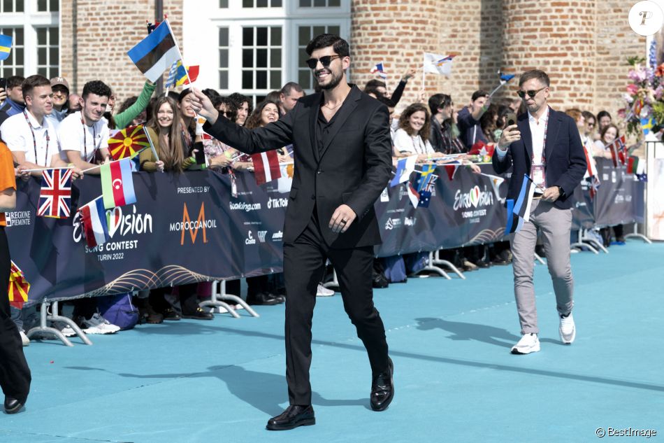 Stefan, Estonia, au photocall de l'Eurovision 2022 à Turin, le 8 mai 2022. - Purepeople