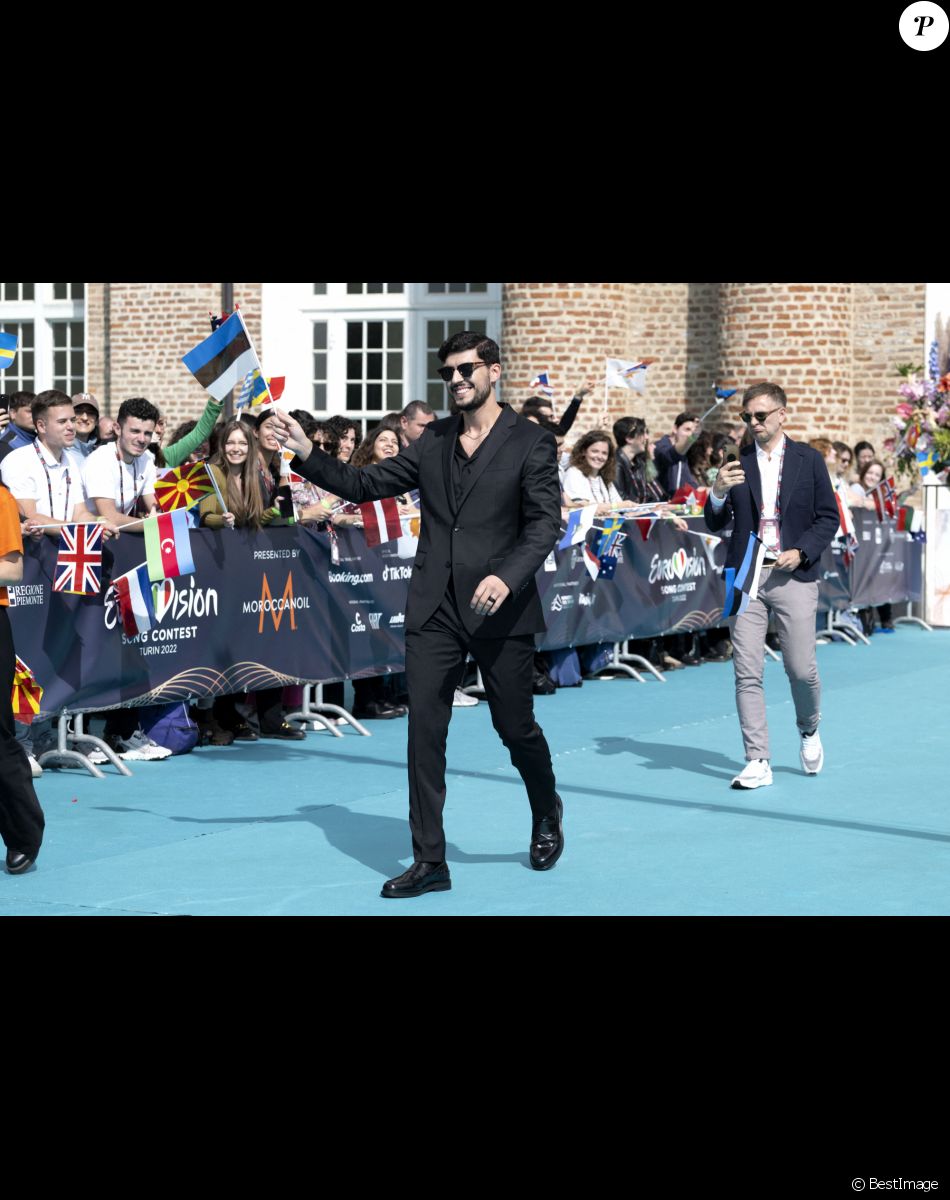 Stefan, Estonia, au photocall de "l'Eurovision 2022" à Turin, le 8 mai 2022.