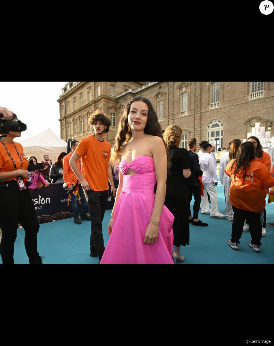 Amanda Georgiadi Tenfjord, Greece, au photocall de "l'Eurovision 2022" à Turin, le 8 mai 2022.