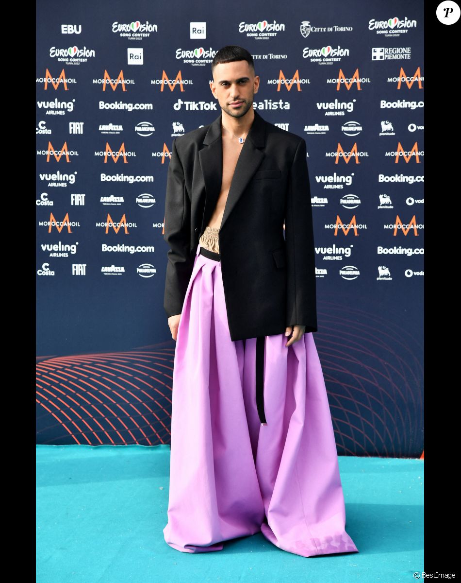 Italia: Mahmood & Blanco au photocall de "l'Eurovision 2022" à Turin, le 8 mai 2022.