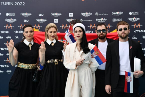 Serbia: Konstrakta au photocall de "l'Eurovision 2022" à Turin, le 8 mai 2022.
