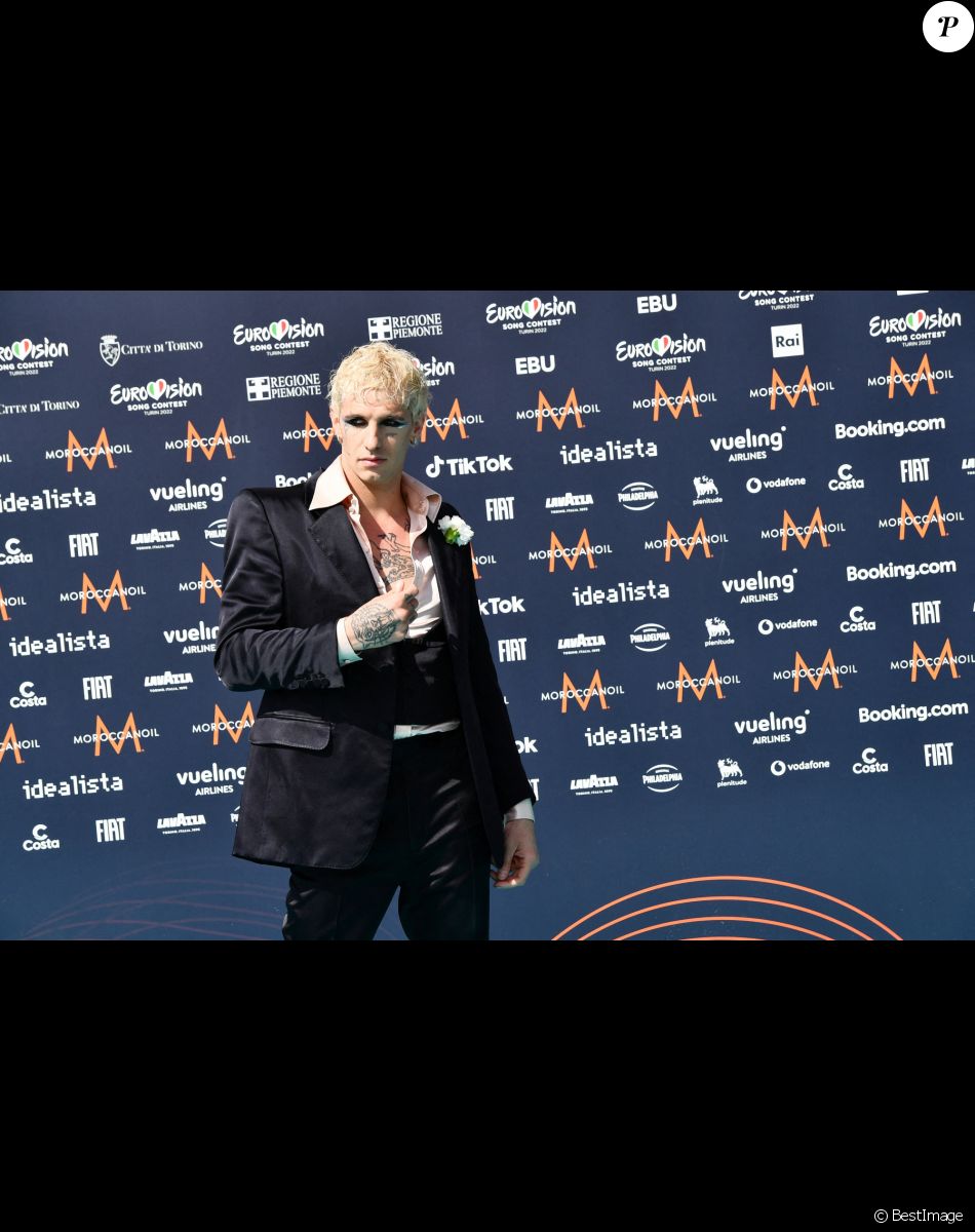 San Marino: Achille Lauro au photocall de "l'Eurovision 2022" à Turin, le 8 mai 2022.
