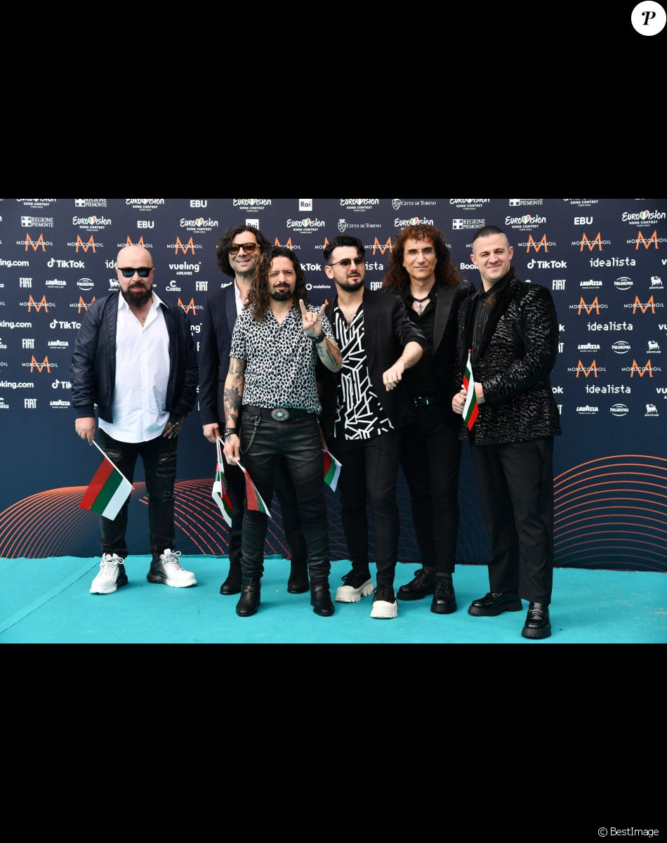 Bulgaria: Intelligent Music Project au photocall de "l'Eurovision 2022" à Turin, le 8 mai 2022.