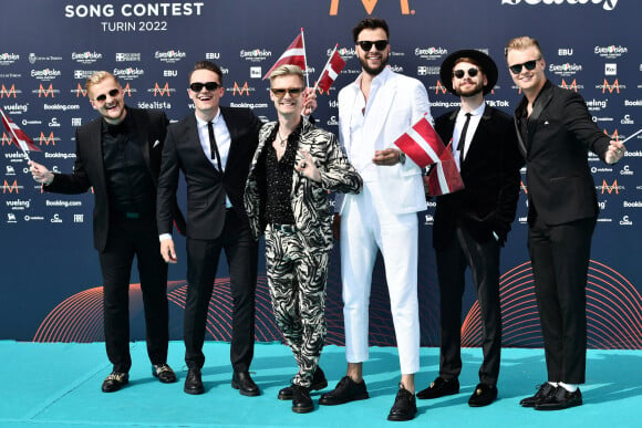 Lettonia au photocall de "l'Eurovision 2022" à Turin, le 8 mai 2022.