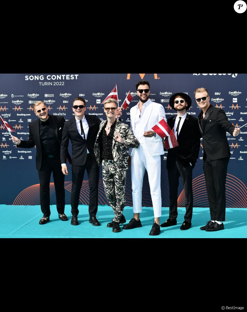 Lettonia au photocall de "l'Eurovision 2022" à Turin, le 8 mai 2022.
