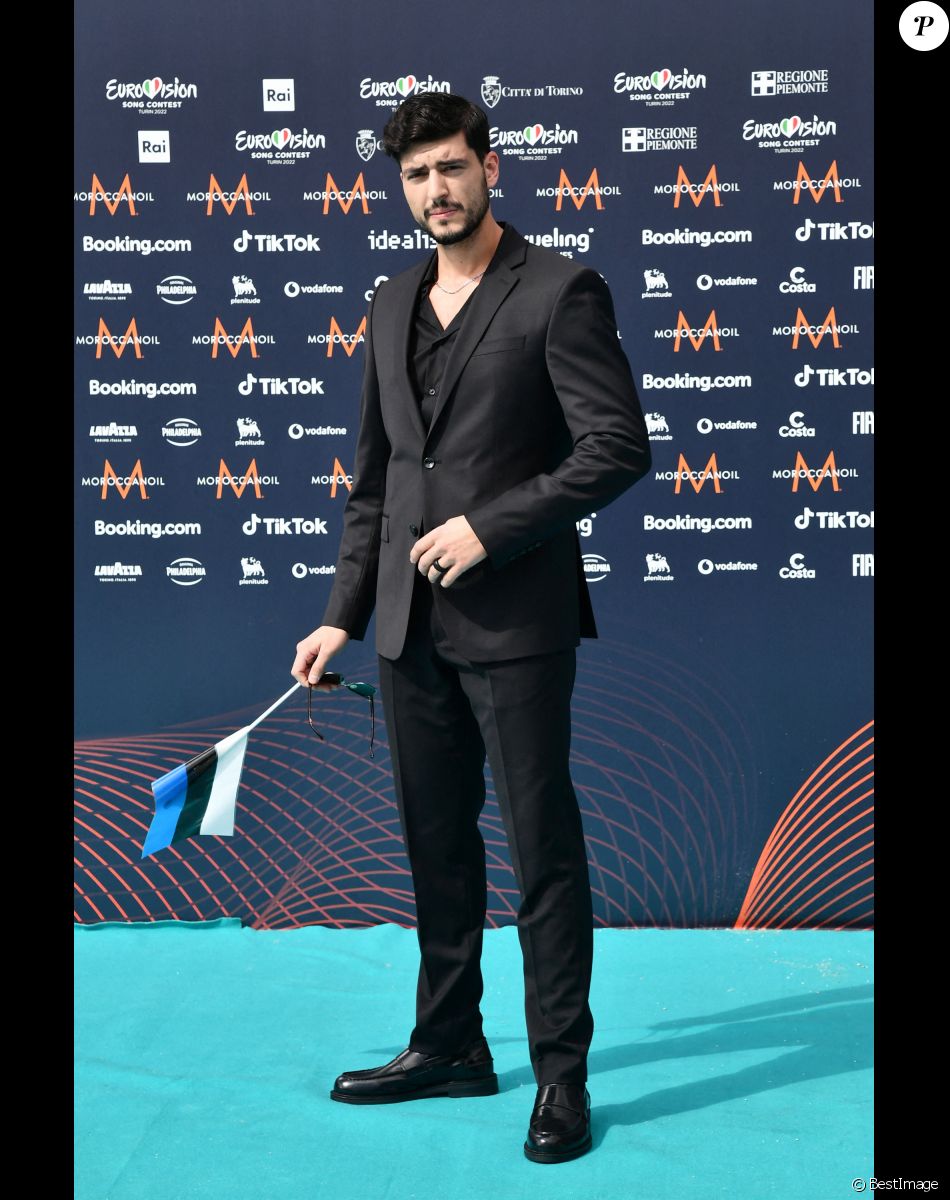 Estonia: Stefan au photocall de "l'Eurovision 2022" à Turin, le 8 mai 2022.