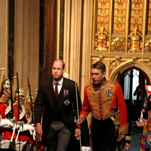 Le prince William, duc de Cambridge - Arrivée au discours de l'ouverture officielle du Parlement à Londres, le 10 mai 2022. Ayant des problèmes de mobilité, la reine d'Angleterre est représentée par le prince de Galles.