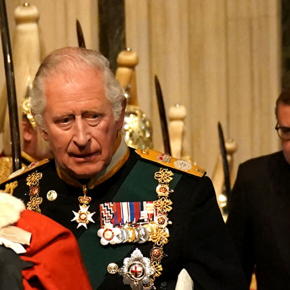 Le prince Charles, prince de Galles, et Camilla Parker Bowles, duchesse de Cornouailles - Arrivée au discours de l'ouverture officielle du Parlement à Londres, le 10 mai 2022. Ayant des problèmes de mobilité, la reine d'Angleterre est représentée par le prince de Galles.