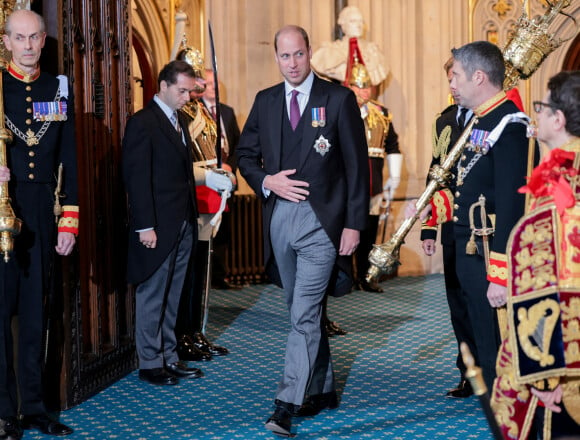 Le prince William, duc de Cambridge - Arrivée au discours de l'ouverture officielle du Parlement à Londres, le 10 mai 2022. Ayant des problèmes de mobilité, la reine d'Angleterre est représentée par le prince de Galles.