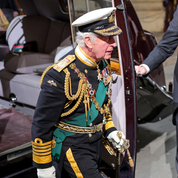 Le prince Charles, prince de Galles - Arrivée au discours de l'ouverture officielle du Parlement à Londres, le 10 mai 2022. Ayant des problèmes de mobilité, la reine d'Angleterre est représentée par le prince de Galles.