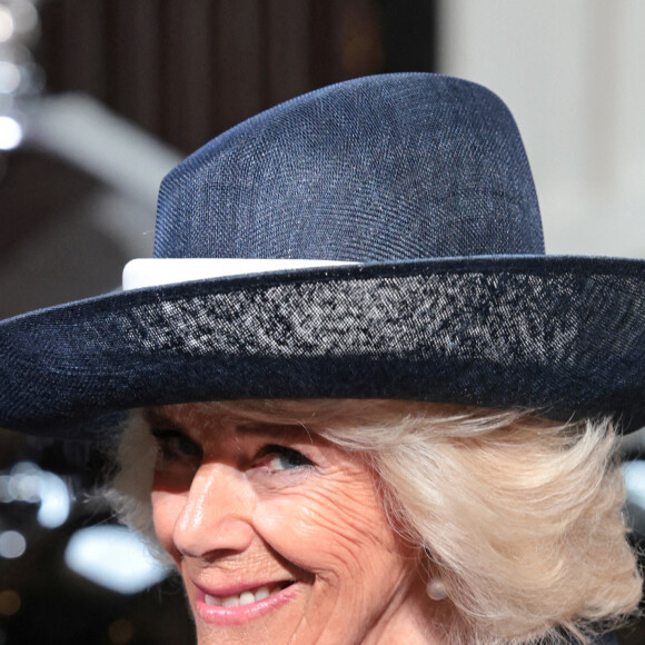 Camilla Parker Bowles, duchesse de Cornouailles - Arrivée au discours de l'ouverture officielle du Parlement à Londres, le 10 mai 2022. Ayant des problèmes de mobilité, la reine d'Angleterre est représentée par le prince de Galles.