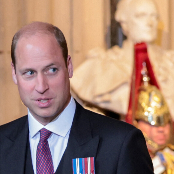 Le prince William, duc de Cambridge - Arrivée au discours de l'ouverture officielle du Parlement à Londres, le 10 mai 2022. Ayant des problèmes de mobilité, la reine d'Angleterre est représentée par le prince de Galles.
