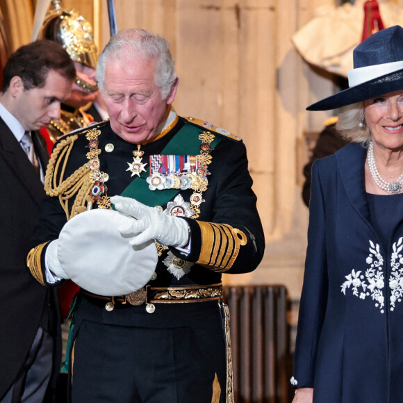 Le prince Charles, prince de Galles, et Camilla Parker Bowles, duchesse de Cornouailles - Arrivée au discours de l'ouverture officielle du Parlement à Londres, le 10 mai 2022. Ayant des problèmes de mobilité, la reine d'Angleterre est représentée par le prince de Galles.
