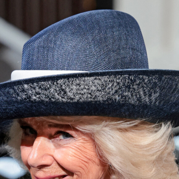Camilla Parker Bowles, duchesse de Cornouailles - Arrivée au discours de l'ouverture officielle du Parlement à Londres, le 10 mai 2022. Ayant des problèmes de mobilité, la reine d'Angleterre est représentée par le prince de Galles.