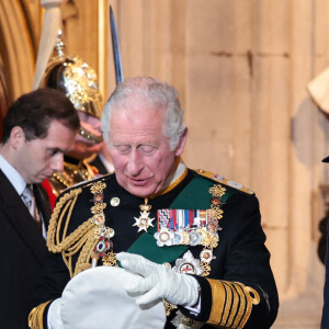 Le prince Charles, prince de Galles, et Camilla Parker Bowles, duchesse de Cornouailles - Arrivée au discours de l'ouverture officielle du Parlement à Londres, le 10 mai 2022. Ayant des problèmes de mobilité, la reine d'Angleterre est représentée par le prince de Galles.