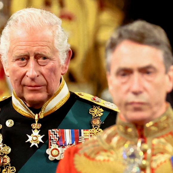 Le prince Charles, prince de Galles - Arrivée et discours de l'ouverture officielle du Parlement à Londres, le 10 mai 2022. Ayant des problèmes de mobilité, la reine d'Angleterre est représentée par le prince de Galles.