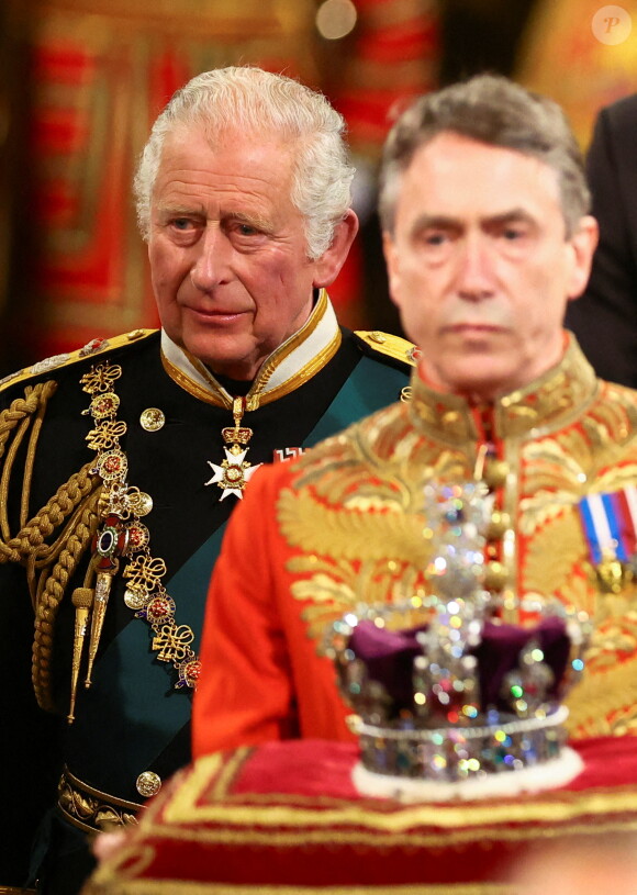 Le prince Charles, prince de Galles - Arrivée et discours de l'ouverture officielle du Parlement à Londres, le 10 mai 2022. Ayant des problèmes de mobilité, la reine d'Angleterre est représentée par le prince de Galles.
