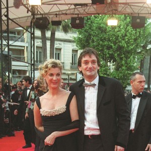 Michèle Laroque et Pierre Palmade - Montée des marches du film "La chambre du fils" au 54ème festival de Cannes en 2001