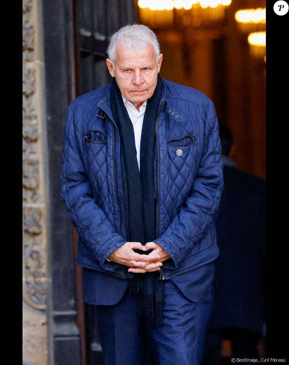 Patrick Poivre d'Arvor - Sorties des obsèques de Jean-Pierre Pernaut en la Basilique Sainte-Clotilde à Paris, France, le 9 mars 2022. © Cyril Moreau/Bestimage