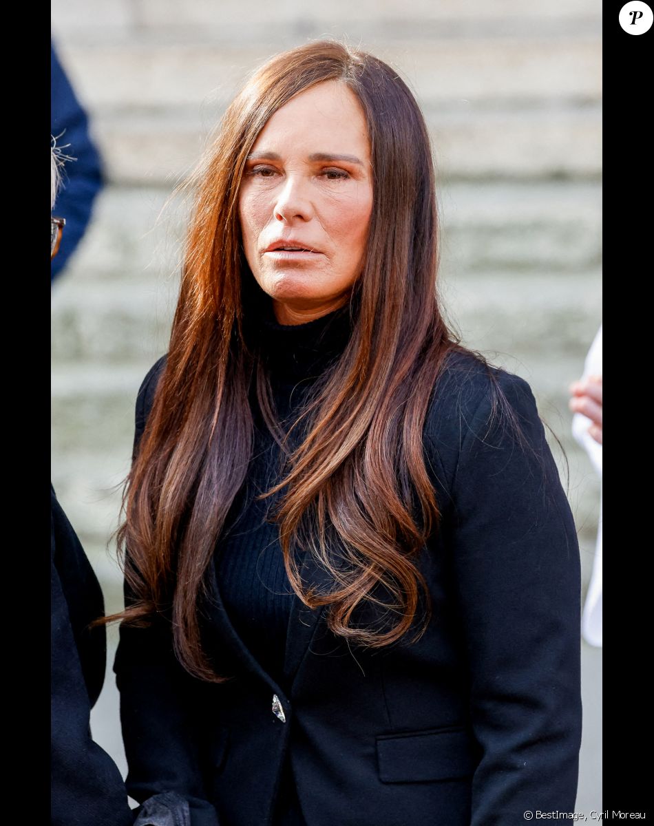 Nathalie Marquay - Obsèques de Jean-Pierre Pernaut en la Basilique Sainte-Clotilde à Paris le 9 mars 2022. © Cyril Moreau / Bestimage