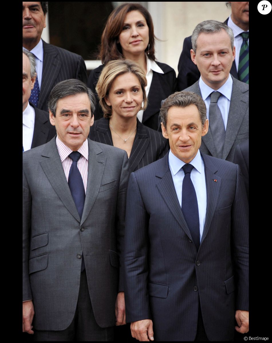 François Fillon, Nicolas Sarkozy, Valérie Pécresse, Nora Berra, Bruno Le Maire à l'Elysée en 2007