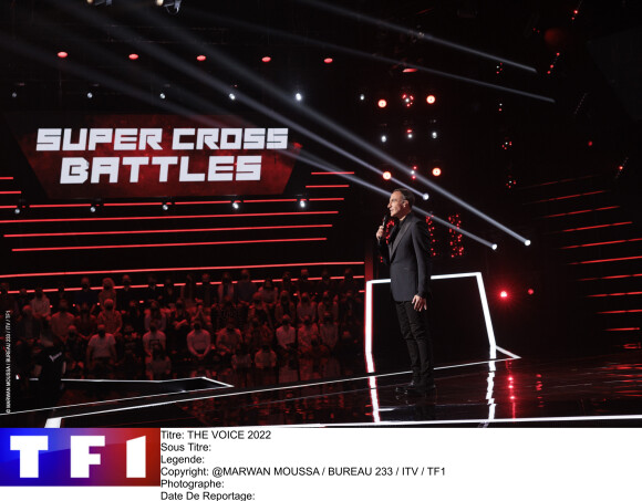Nikos Aliagas lors des Super Cross Battles dans "The Voice 2022".