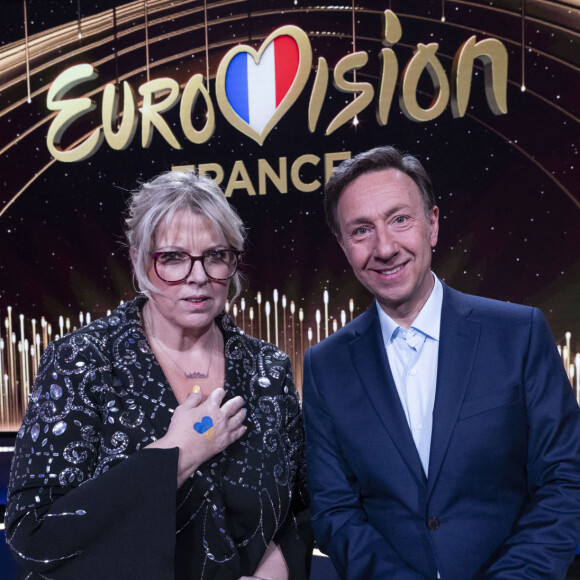 Laurence Boccolini et Stéphane Bern - Enregistrement de l'émission "Eurovision, c'est vous qui décidez" © Cyril Moreau / Bestimage