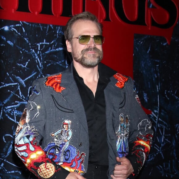 David Harbour - Photocall de la 4 ème saison de la série "Stranger Things" aux Studios Netflix à New York, le 14 mai 2022. 