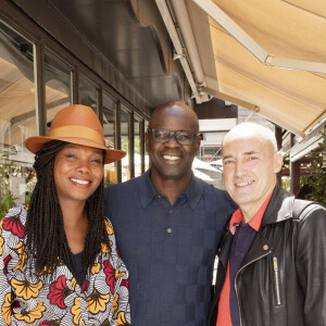 Exclusif - Kareen Guiock, Lilian Thuram et Gilles Muzas - Aujourd'hui au restaurant Le Récamier dirigé par le chef Gérard Idoux est inauguré la première des "déjeuners d'étés" . Gilles Muzas, véritable homme orchestre en est l'initiateur Il reçoit autour de lui nombre de personnalités ...Homme de réseaux de Paris à Monaco; il a plus de 20 années passées à conseiller les hommes politiques et possède une profonde connaissance du milieu culturel. Le principe de ses nouveaux rendez-vous est simple ; réunir autour des soufflés des personnalités de tout horizon qui font l'actualité.lillian Thuram prépare pour la rentrée un événement pour sa fondation. Nicoletta fêtera ses 50 ans de carrière au Lido en février 2021. À cette occasion, une pléiade de chanteurs lui rendront hommage à cette occasion. Segolene Royal prépare ses troupes pour la présidentielle de 2022. Clémence Guerrand, malgré la crise sanitaire du Coronavirus (Covid-19), continue son Concours international de femmes cheffes d'orchestre sur les 6 continents plus que jamais. Le 6 Juillet 2020 . © Jack tribeca / Bestimage