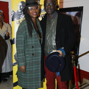 Exclusif - Lilian Thuram et sa compagne Kareen Guiock - Avant-première du documentaire "Le monde racisé du cinéma français" au cinéma le Lincoln à Paris, le 3 février 2020. © Christophe Clovis / Bestimage