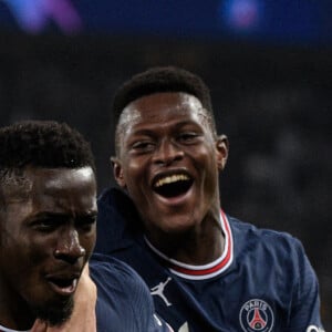 drissa Gueye ( 27 - PSG ) - Lionel Messi ( 30 - PSG ) - TAVARES MENDES ( 25 - PSG ) - Victoire du PSG (2) face à Manchester City (0) lors de la deuxième journée de la Ligue des champions au Parc des Princes à Paris le 28 septembre 2021. © Federico Pestellini/Panoramic/Bestimage