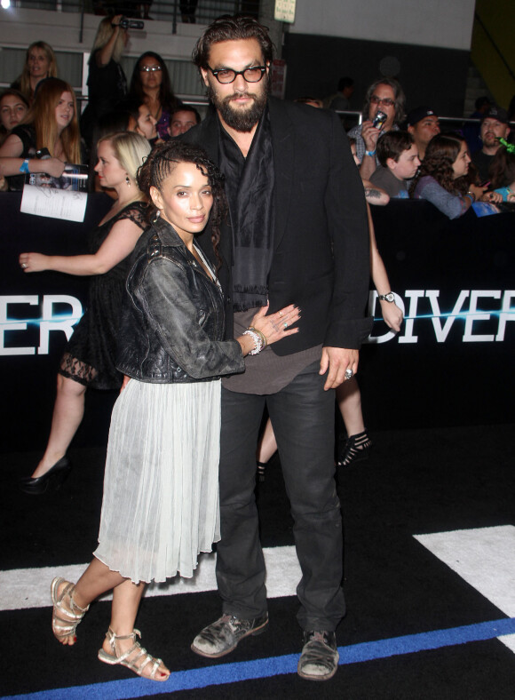 Jason Momoa et sa femme Lisa Bonet - Première du film "Divergente" au Regency Village Theater à Westwood. Le 18 mars 2014 