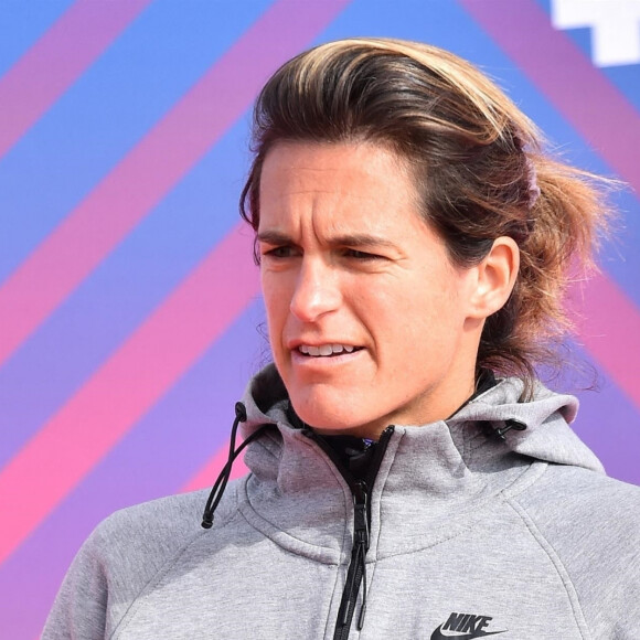 Amelie Mauresmo lors du marathon de Londres le 28 april 2019. 