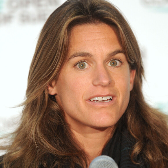 Amelie Mauresmo co-directeur du tournoi durant le tirage au sort du 22 eme Open de tennis GDF Suez au Stade Coubertin a Paris le 25 janvier 2014.