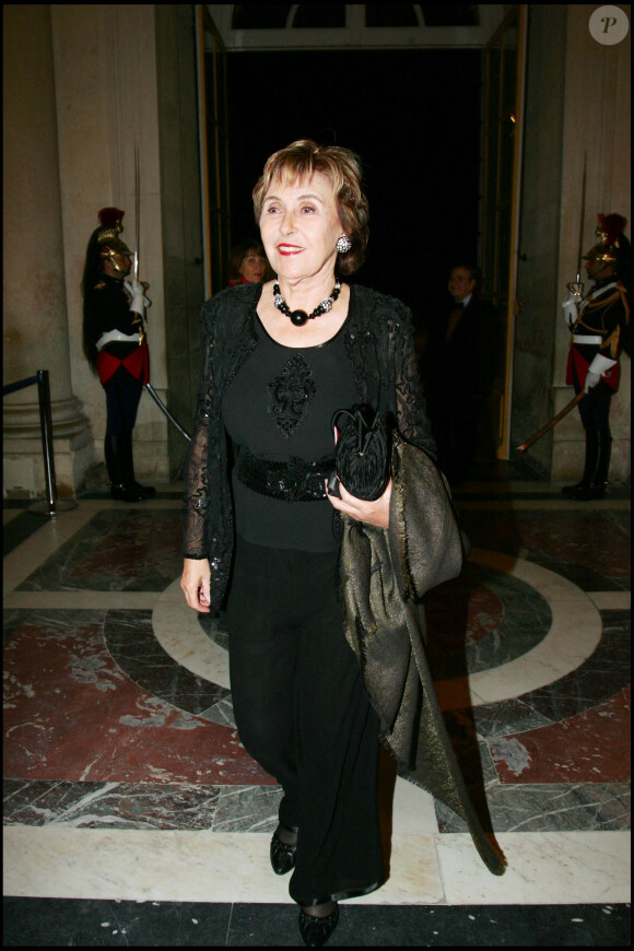 Edith Cresson lors d'une soirée de gala à Versailles en hommage à Maria Callas en 2006
