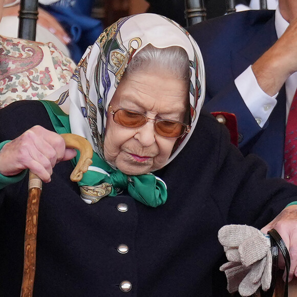 La reine Elisabeth II d'Angleterre assiste au "Royal Windsor Horse Show" à Windsor en présence du prince Edward, duc de Kent, et de sa femme, Sophie Rhys-Jones, comtesse de Wessex, Royaume Uni, le 13 mai 2022. 