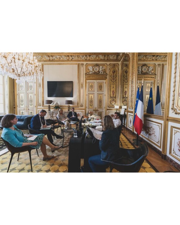 Emmanuel Macron recevant Elisabeth Borne pour le début de sa fonction de Première ministre. 17 mai 2022