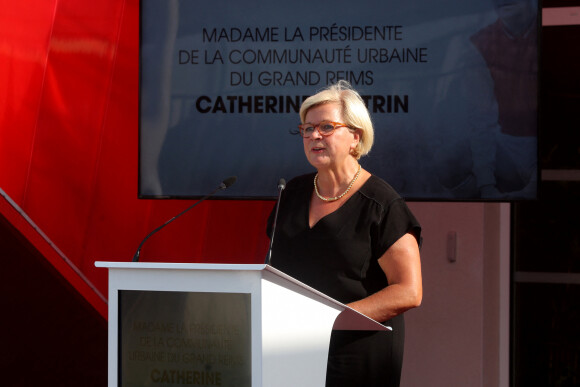 Catherine Vautrin, présidente de la communauté urbaine du grand Reims lors de l'inauguration du centre de vie "Raymond Kopa" au Stade de Reims le 29 août 2017